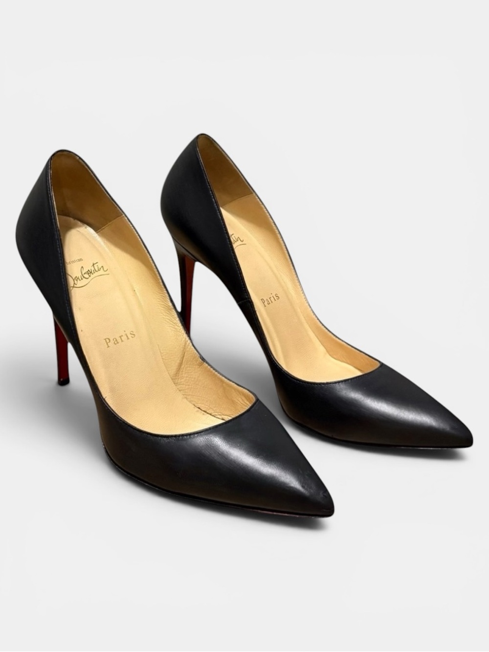Christian Louboutin Black Leather Pumps Size 38.5